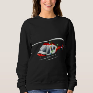 Funny Helicopter Älskare Julafton Santa Hat Helico T Shirt