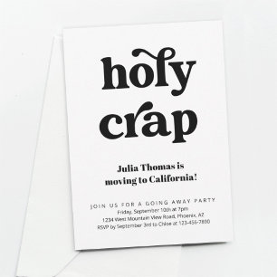 Funny Heliga Crap Going Away Party-inbjudan Inbjudningar