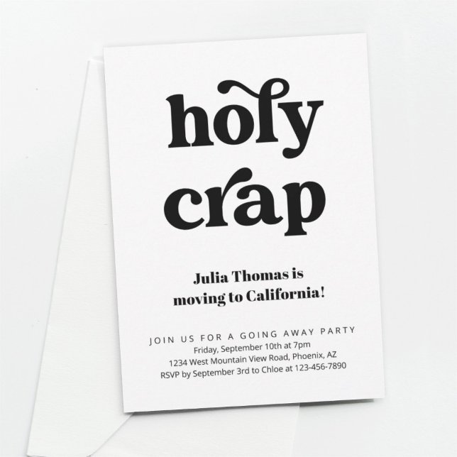 Funny Heliga Crap Going Away Party-inbjudan Inbjudningar (Skapare uppladdad)