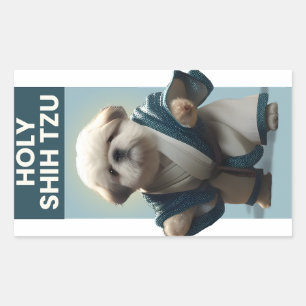 Funny Heliga Shi Tzu Hund Sticker Rektangulärt Klistermärke