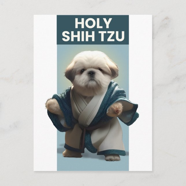 Funny Heliga Shi Tzu Hund vykort (Framsida)