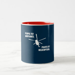  Funny helikopterpilot för flygplansflyg Två-Tonad Mugg