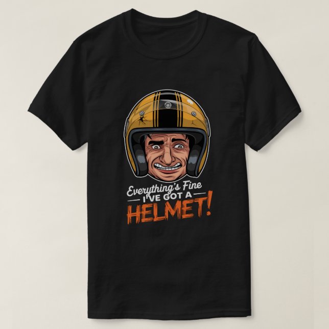 Funny Helmet Motorcykel | Säkerhetssynpunkt T Shirt (Design framsida)