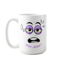 Funny Help Brew Sömnig Ansikte Tecknad