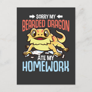 Funny hemläxa Ursäkta Kids Bearded Dragon Vykort