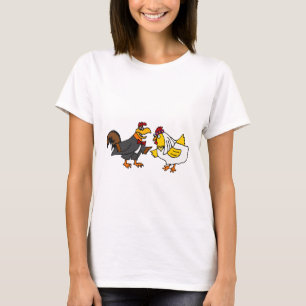 Funny Hen Bride och Tupp Groom Bröllop T-shirt