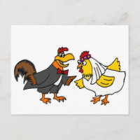 Funny Hen Bride och Tupp Groom Bröllop