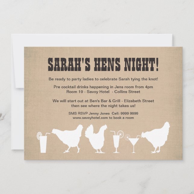 Funny Hens Night Bachelorette Party Inbjudan (Framsida)