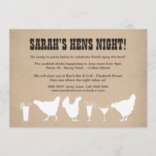 Funny Hens Night Bachelorette Party Inbjudan