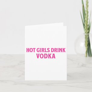 Funny Hett Girls Drink Vodka Drunk Drink Vin Sprit Kort