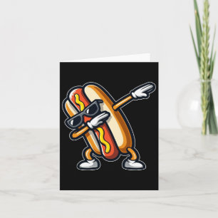 Funny Hett Hund älskare Hotdog Dab Dancing Foodie Kort