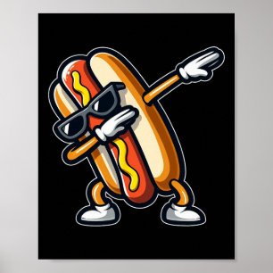 Funny Hett Hund älskare Hotdog Dab Dancing Foodie Poster