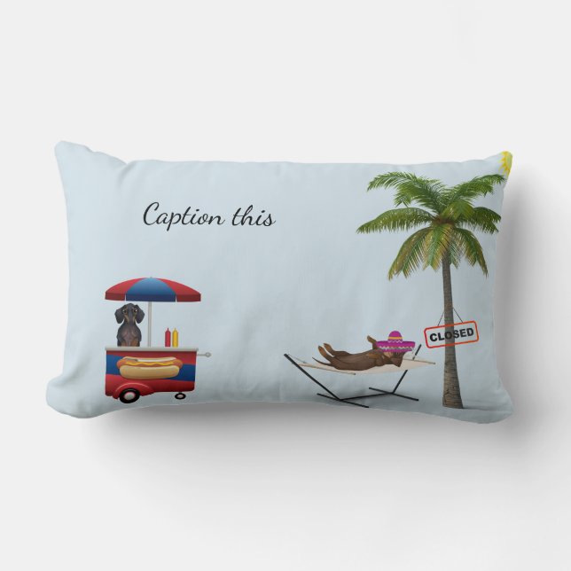 Funny Hett Hund Dachshund Pillow Anpassad Lumbarkudde (Framsida)