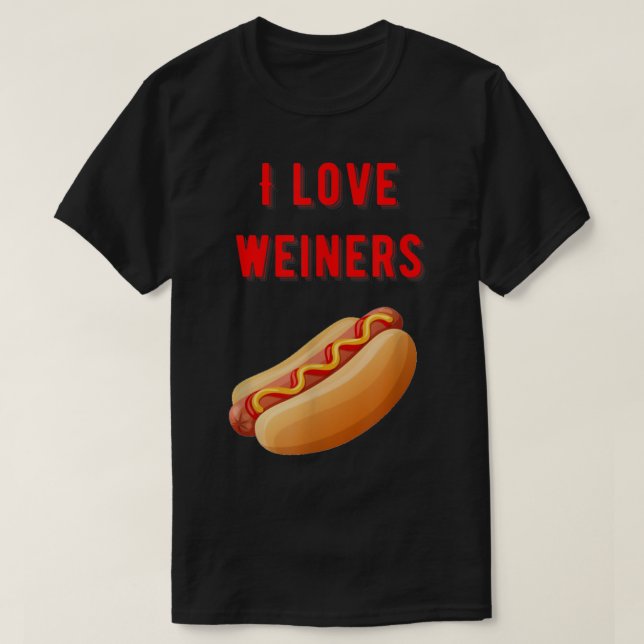 Funny Hett Hund Day Weiner Älskare Ketchup Gift T Shirt (Design framsida)