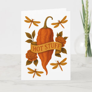 Funny Hett Pepper - Tattoo Stil Ro Dragonfly Kort