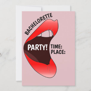 FUNNY HETT RED LÄPPAR BACHELORETTE PARTY-INBJUDAN INBJUDNINGAR