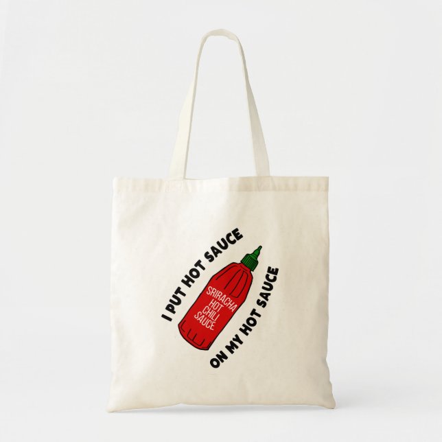 Funny Hett Sauce Tote Bag Tygkasse (Framsidan)