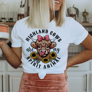 Funny Highland Cow Älskare T-Shirt