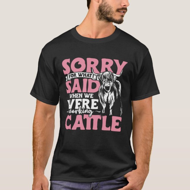 Funny Highland Cow Apparel Highland Cattle Farmer  T Shirt (Framsida)