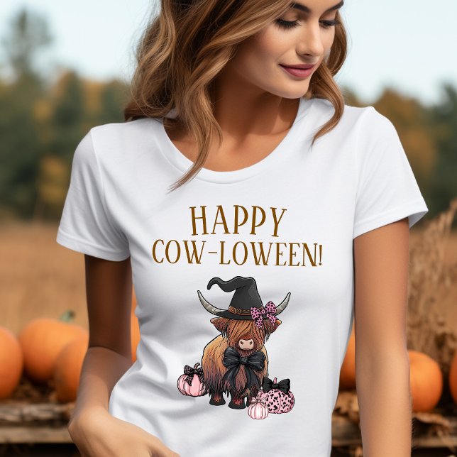 Funny Highland Cow Halloween Shirt T Shirt (Happy Cow-loween Funny Highland Cow Halloween Shirt)