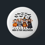 Funny Highland Cow Moo-d för Halloween Knapp<br><div class="desc">Funny Highland Cow Moo-d för Halloween</div>