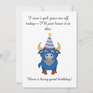 Funny Highland Yak: Hairy Good Birthday Inbjudningar