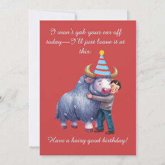 Funny Highland Yak: Hairy Good Birthday Inbjudningar