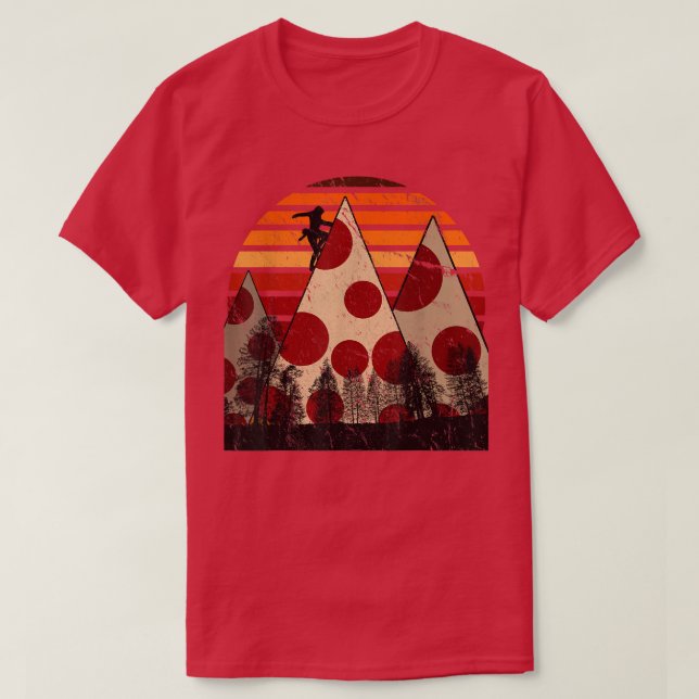 Funny Hiking och Pizza Nature Älskare  T Shirt (Design framsida)