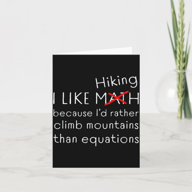 Funny Hiking Over Math Humor Mountains Vs Equation Kort (Framsida)