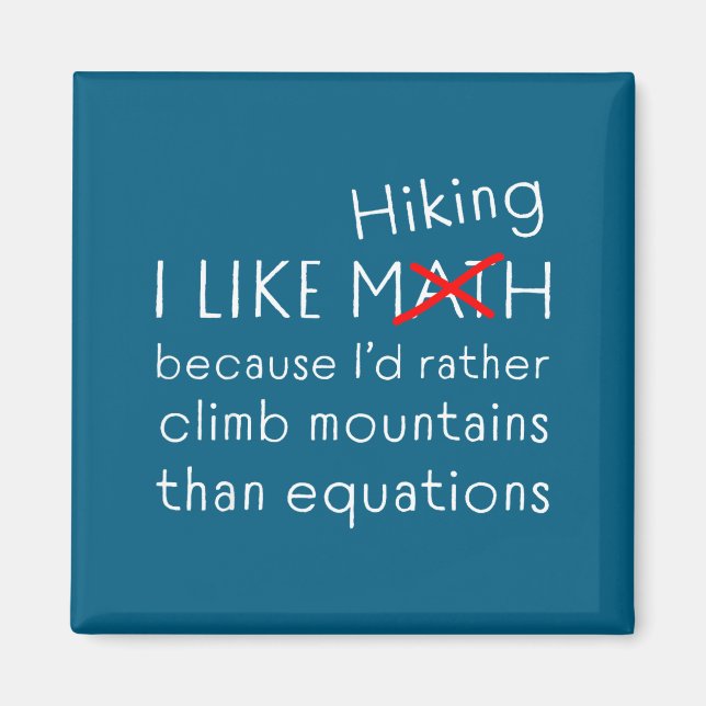 Funny Hiking Over Math Humor Mountains Vs Equation Magnet (Framsidan)