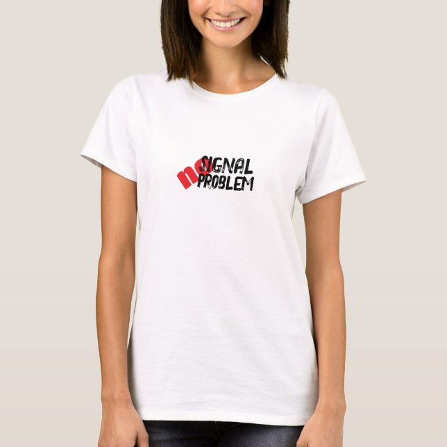 Funny Hiking Shirt No Signal No Problem red T (Framsida)