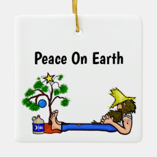 Funny Hillbilly och Santa Moonshine Ornament