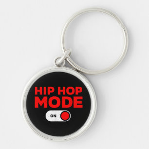 Funny Hip hop Design För manar Kvinnor 90-talet Hi Rund Silverfärgad Nyckelring