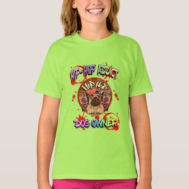 FUNNY HIP-HOP DOG T SHIRT (Framsida)