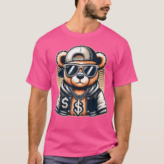 Funny Hip hop Nalle 90S Graffiti Art Rap Kärlek T Shirt