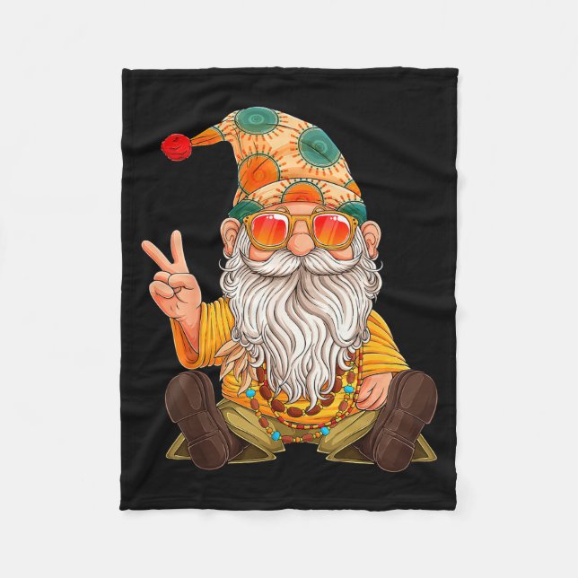 Funny Hipe Gnome Peace Sign Gnomes Lovers Men Wome Fleecefilt (Framsidan)