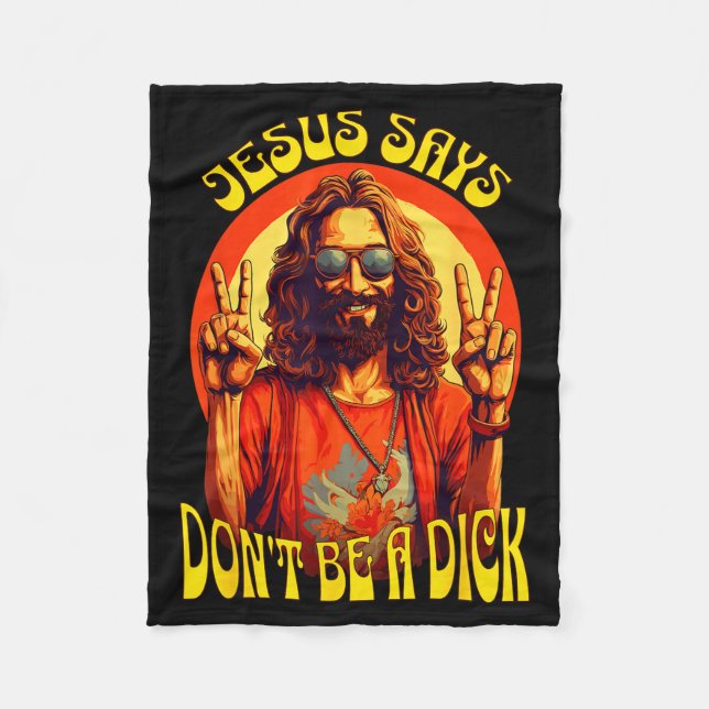 Funny Hipe Jesus Don't Be A  Fleecefilt (Framsidan)