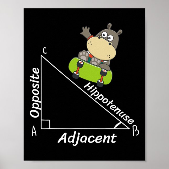 Funny Hipo Skater Geometry Hypotenuse Math Boy Gir Poster (Framsidan)