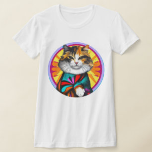 Funny Hippie Cat T Shirt