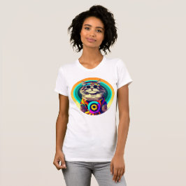 Funny Hippie Cat T Shirt