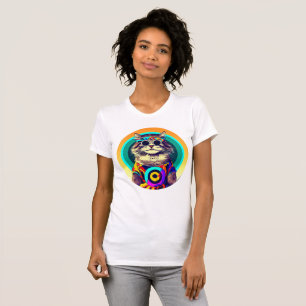 Funny Hippie Cat T Shirt
