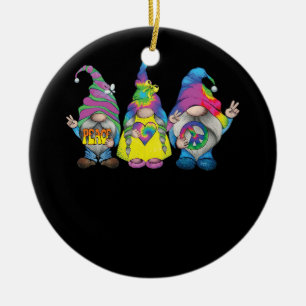 Funny Hippie Gnome Fredstecken Gnomes Älskare Mana Julgransprydnad Keramik