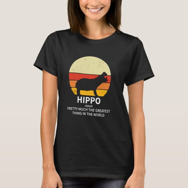 Funny Hippo Animals Definition Hippopotamus T Shirt (Framsida)