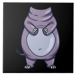 Funny Hippo Body Headless Halloween Mammal Costume Kakelplatta