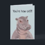 Funny Hippo Illustration Personlig Birthday Kort<br><div class="desc">Ljud och rolig hippo-illustration personlig födelsedagskort</div>