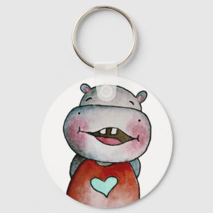 Funny Hippo Nyckelring