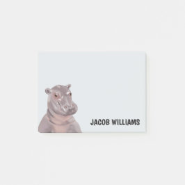 Funny Hippo Personlig Namn Post-it Block