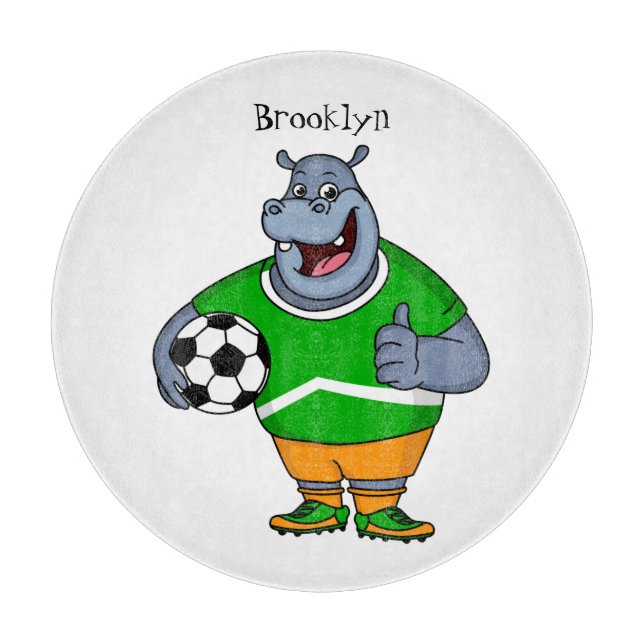 Funny hippo soccer player cartoon illustration  (Framsidan)