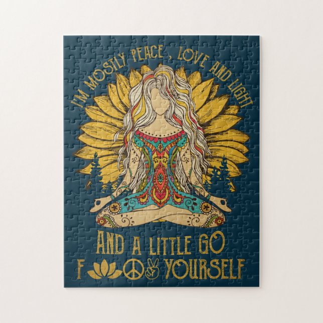 Funny Hippy Peace Kärlek Light 60 s Pussel (Vertikal)