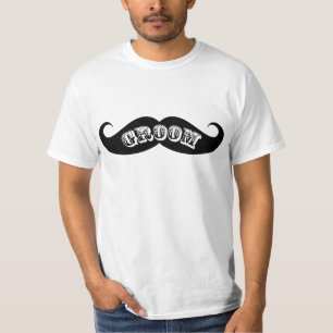 Funny Hipster Groom Mustache Tee Shirt